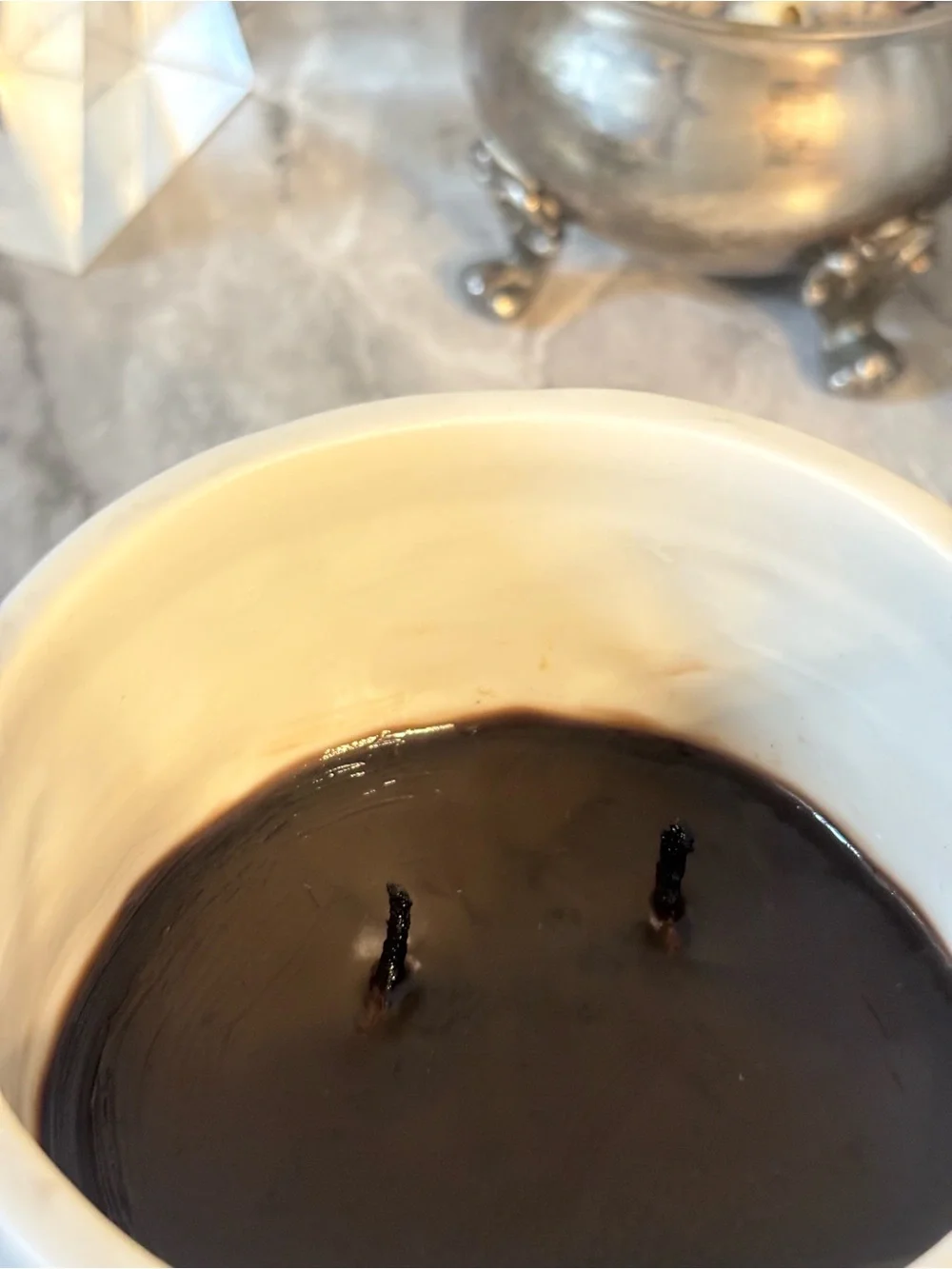 Jonathan Adler hashish candle White Embossed Leaf reuse stash jar after candle